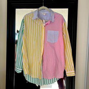Multi colored pastel oversized button up. Gap. Large. NWT.